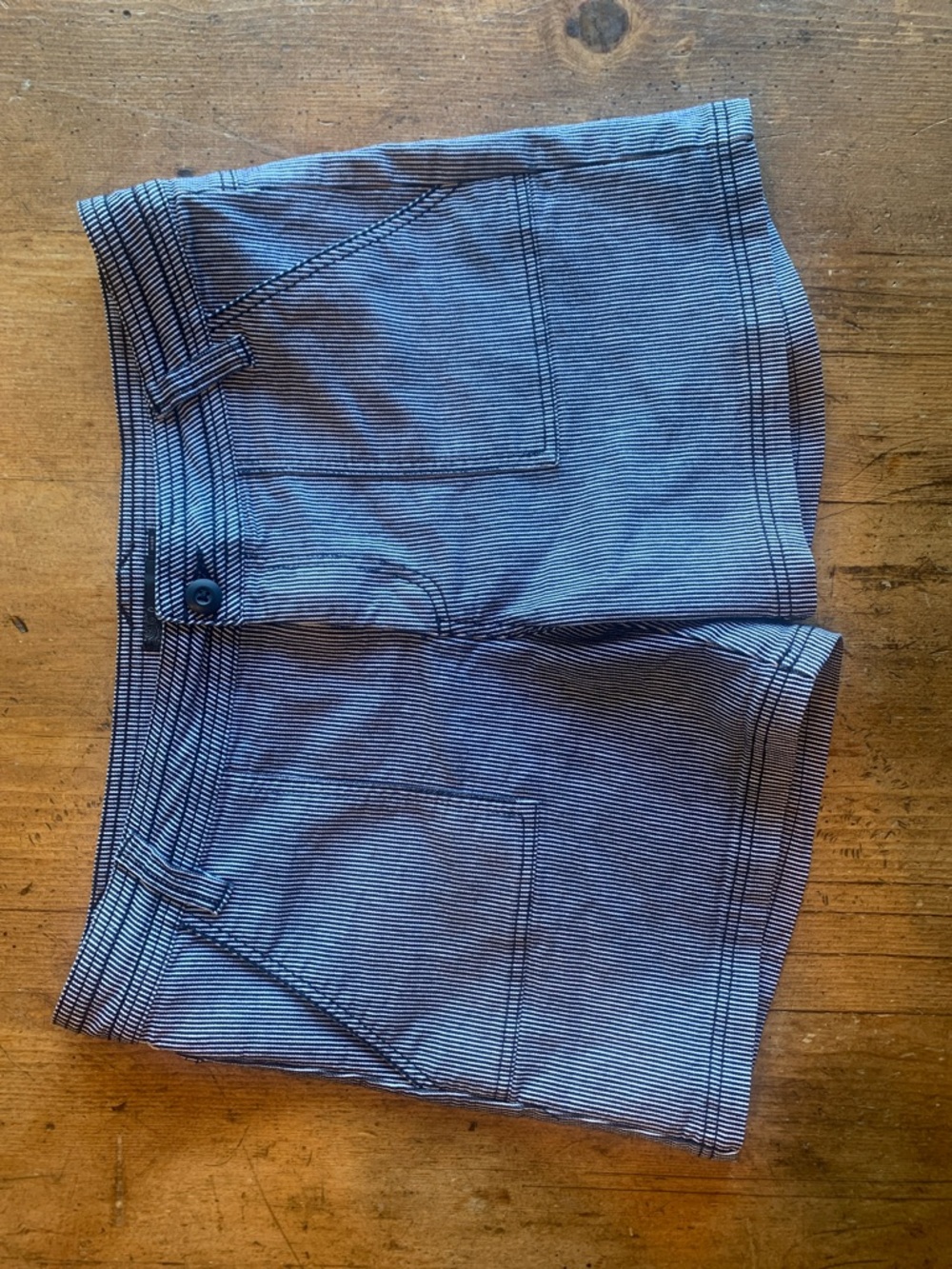 Prana Navy and White Pinstripe Women's Cargo Shorts - Picture 5 of 16